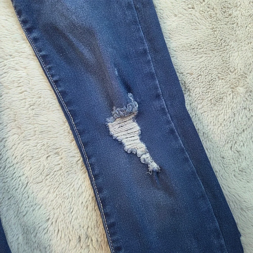 WallFlower Skinny Jeans Girls‎ 3 REG Sassy High Rise Distressed Blue Denim